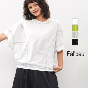 【新作】ステッチデザインドドルマンカットソー　Tシャツ　コットン　4色展開