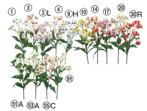 【アーティフィシャルフラワー】【造花】A?31268　ﾌﾞﾛｯｻﾑｽﾌﾟﾚｰ×25 つぼみ×8