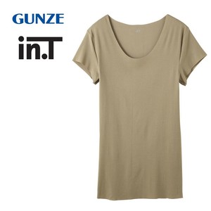 グンゼ インナーTシャツ in.T クルーネック 短袖 汗取りパッド付き クリアベージュ LL YV2613P