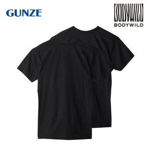 グンゼ インナーTシャツ BODYWILD 半袖 Vネック 2枚組 ブラック L BW5015A