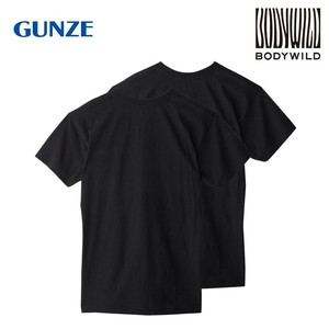 グンゼ インナーTシャツ BODYWILD 半袖 クルーネック 2枚組 ブラック M BW5013A