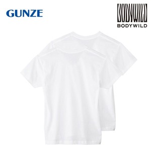 グンゼ インナーTシャツ BODYWILD 半袖 Vネック 2枚組 ホワイト M BW5015A