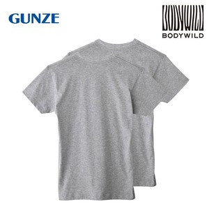 グンゼ インナーTシャツ BODYWILD 半袖 Vネック 2枚組 グレーモク L BW5015A
