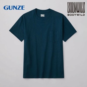 グンゼ Tシャツ BODYWILD 半袖 丸首 厚手(胸ポケット付) ネービーブルー M BW1914