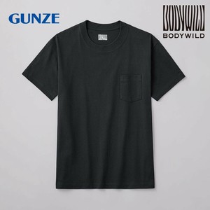 グンゼ Tシャツ BODYWILD 半袖 丸首 厚手(胸ポケット付) ブラック M BW1914