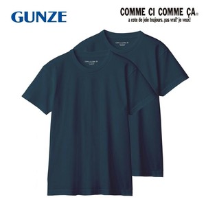 グンゼ インナーTシャツ コムシコムサ 半袖 クルーネック 2枚組 ネービーブルー LL CC23132
