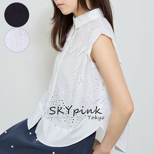 【2025SS新作入荷】ノースリーブパンチングレースブラウス　 skypink東京