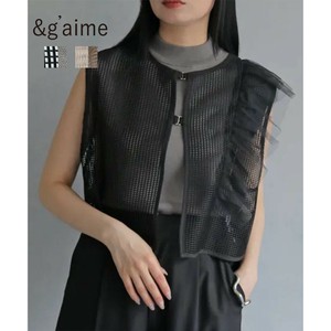 &g'aime Pre-order Vest/Gilet Frilled Vest Mesh [S/S NEW]