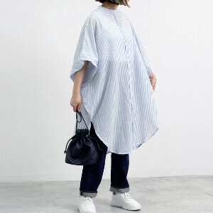 2025年新商品 洋装/连衣裙 棉布 棉 衬衫洋装/连衣裙 竖纹