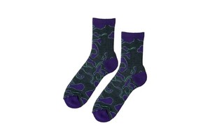 FAKUI UNISEX/VORTEX SPORTS SOCKS D.GRAY×PURPLE　　ユニセックス/ボルテックススポーツソックス