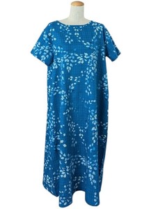 プリントワンピース　ゆったり　綿レーヨン　軽くて涼しい