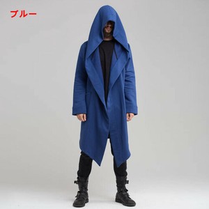 コート 長袖 フード付き 春秋冬  ロング 無地 ゆったり 快適 メンズ ファッション  BQ7399