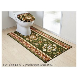 アラベスク トイレマット(抗菌防臭 吸水速乾) 日本製 80×115cm グリーン