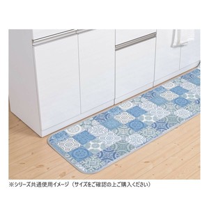 拭けるマットシリーズ アンティグロ キッチンマット 60×120cm ブルー