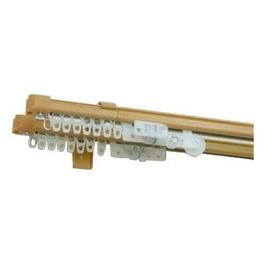 伸縮カーテンレール クロスライド 1mダブル(0.6-1.0m) ミディアムウッド