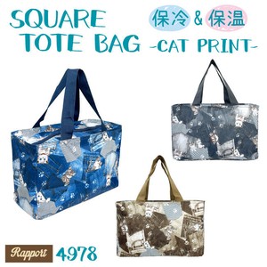 おしゃれなデニム調×猫柄 保冷保温トートバッグ　4978