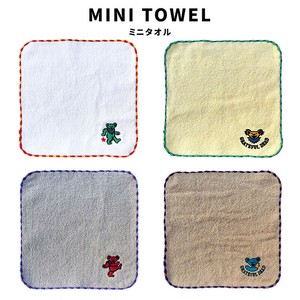 MINI TOWEL ミニ タオル Dancing Bear Grateful Dead 刺繍入り ハンカチ バッグ ポケット コットン