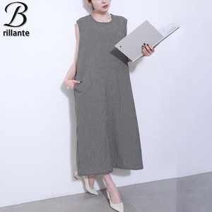 綿麻　Iラインワンピース　2025新作 BRILLANTE東京（197026）