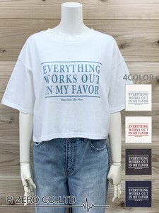 【2025新作】カラー3段ロゴプリントガーゼ天竺ワイドT/プリントTシャツ