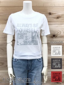 【2025新作】転写ロゴプリントガーゼ天竺チビT/プリントTシャツ