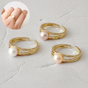 Pearls/Moon Stone Ring Design One size fits all Rings 3-colors