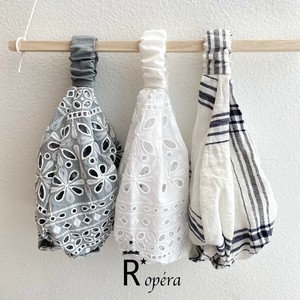 カットレース＆先染めチェック  ボリューム ターバン　日本製　ハンドメイド　ヘアバンド