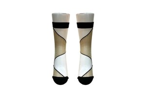 FAKUI COLOR BLOCKED SEE-THROUGH SOCKS 　GOLD　シースルーグリッターソックス