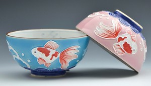 交趾金魚　　組飯碗