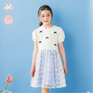 Kids' Casual Dress Waist Tulle Skirts Short Sleeve Dress 100% Cotton