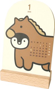 ｶﾚﾝﾀﾞｰ 2026年版 卓上 木製ｽﾀﾝﾄﾞ付き ﾀﾞｲｶｯﾄ Kigurumi