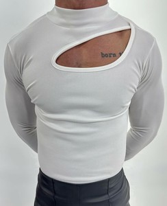 Tシャツ 長袖 ハイネック 無地 秋 快適 メンズ ファッション  BQ7415