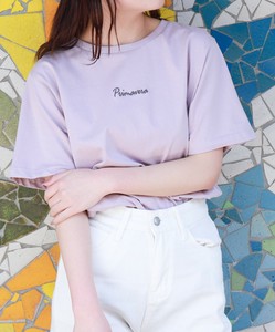 USAコットン・接触冷感　刺繍ロゴTシャツ
