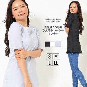 インナー S M L LL 胸もとレース スクエアーネック 裾レース ラウンドネック 洗濯機 無地 春 夏 サラサラ