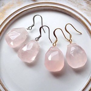 Pierced Earringss Natural Stone Stainless Steel Rough