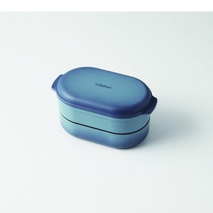 caston オーバル ランチボックス2段 BL　【日本製 シンプル 可愛い グラデーション】