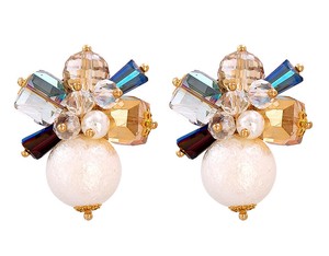 Pierced Earrings Resin Post Design Flower Bijoux