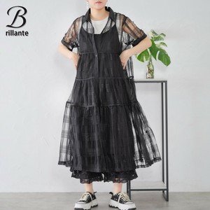 シアーチュール ティアード ワンピース インナーキャミ付　羽織アウター2025新作ss BRILLANTE東京（197023)