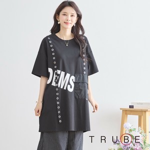 【2025新作】【L〜LL】サイドハトメストラップビッグロゴチュニック(N82-227)（7号店）FM7
