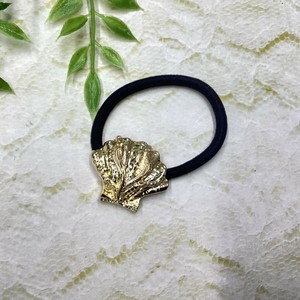 ヘアアクセサリー　ヘアゴム　ゴールド　貝殻　海