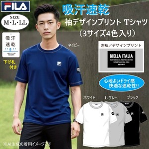【2025夏新作】FILA　袖デザインプリント　Tシャツ