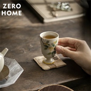 釉下彩手描き 瓢箪形茶碗 中国風功夫茶具 花柄デザイン 贈答用茶道具