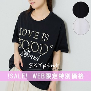 【WEB限定特別価格】パールロゴTシャツ　カットソー　455-1880　SKYpink東京