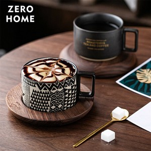 ヨーロピアン磁器 コーヒーカップ＆ソーサーセット レトロマグ付き 人気ギフト レストラン風インテリア