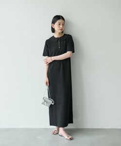 【再入荷】ふくれジャガードポロワンピース