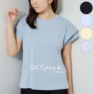 【2025SS新作入荷】レイヤードデザイン袖Tシャツ　カットソー　SKYpink東京