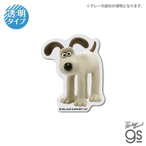 ウォレスとグルミット クリアミニステッカー グルミット スマホ 犬 イギリス キャラクター グッズ WGT007