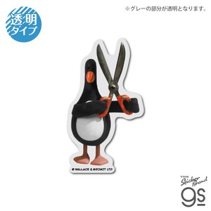 ウォレスとグルミット クリアミニステッカー ハサミ スマホ 犬 イギリス キャラクター グッズ WGT008