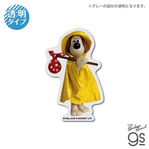 ウォレスとグルミット クリアミニステッカー レインコート スマホ 犬 イギリス キャラクター グッズ WGT010