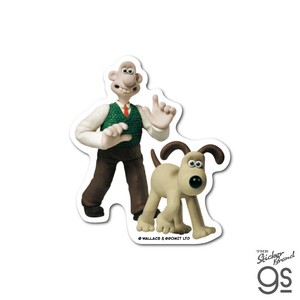 ウォレスとグルミット ダイカットステッカー さんぽ スマホ 犬 イギリス キャラクター グッズ WGT026