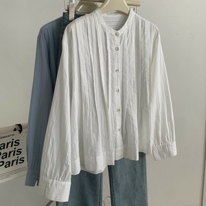 Button Shirt/Blouse Ladies fashion Round Neck